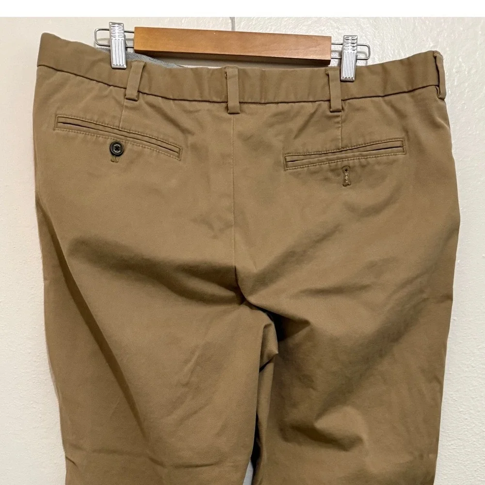 Banana Republic Men Aiden Chino 37x28 Khaki Tan Slim Stretch Cotton Preppy Offic
